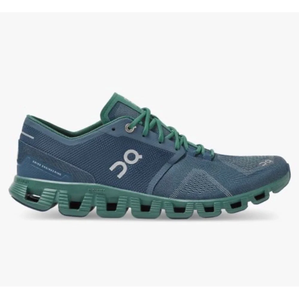 On Running Cloud X Mens 14 Teal Green Mesh Athletic Training Shoes Low Top
